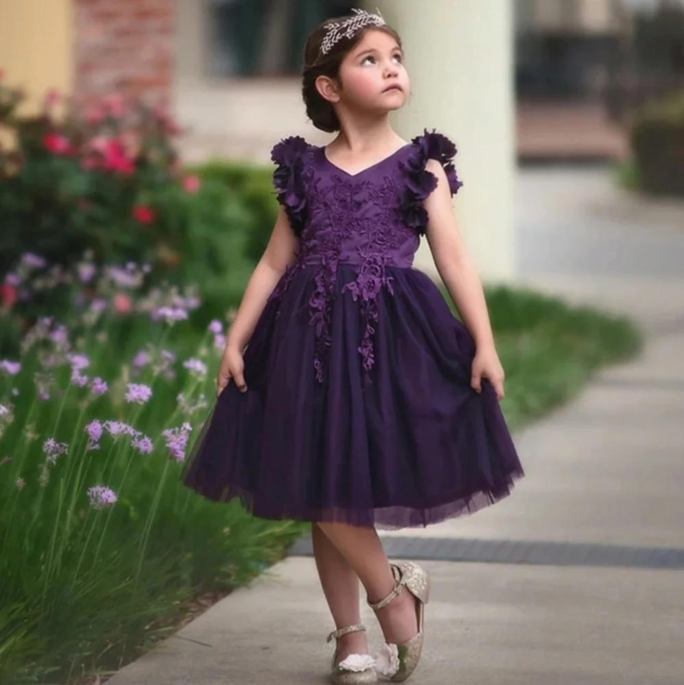Just Couture Girls Petal Sleeve Dress